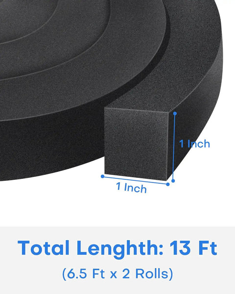 2 Pack Air Conditioner Foam Tape With Heavy Duty Adhesive to Weather Strip Window AC Units and Plug Drafts Instantly; 13 Ft long, 1 Inch thick