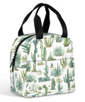 Cactus print insulated lunch bag for women and men portable lunch tote reusable lunchbox with eco friendly lining keeps food fresh warm cold for busy office folks travel picnics camping.