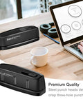 Electric 3 Hole Paper Punch Desktop No Sweat No Fuss 20 Sheet Capacity AC Or Battery Operated 3 Ring Hole Punch Black in office setup