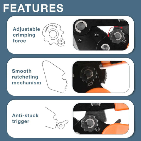 Amazon iCrimp SN-01BM ratchet crimper with adjustable crimp force, smooth ratcheting mechanism, and anti-stuck trigger.