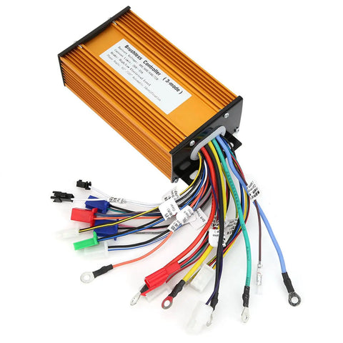 Heavy Duty Brushless Speed Controller For Electric Scooters with multiple color-coded wires, designed for 1000W to 1500W motors.