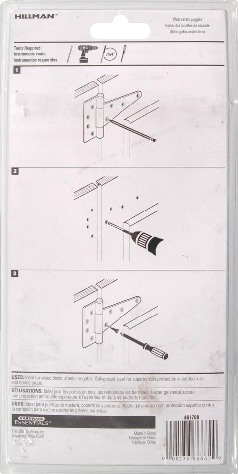 Mounting instructions for Heavy Duty T Hinges Galvanized 6 Inch 2 Pack for Doors and Gates with Wide Strap