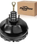 Straight Shot Vacuum Power Brake Booster For Chevy Blazer S10 Gmc Jimmy Sonoma Isuzu Hombre 1995 Through 1998, black steel body with mounting bolts.