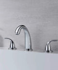 Two Handle Widespread Roman Tub Faucet With Valve Chrome Finish High Flow 12.16 GPM At 60 PSI installed on deck