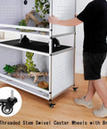 Heavy Duty 2 Inch Swivel Casters With Dual Locking Polyurethane Stem Mount Design Quiet Non Marking Industrial Castor Wheels Built Like A Tank For Smooth Rolling And Easy Floor Protection Pack Of Four on a mobile storage unit.