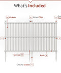 White Vinyl Privacy Screen Panels For Outdoor Enclosures Two Panels 36.5 W By 45.5 Inches No Dig Setup components included
