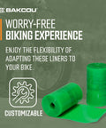 Puncture Proof Fat Tire Liners, Set of 2, green rolls for Flat Tire Protection on bikes, customizable plastic shield.