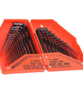 The Ultimate 30 Piece Hex Wrench Set Made From Tough 45 Steel, Featuring Inch And Metric Key Sizes For Any Home Fixer Upper Job Or Furniture Build Without Breaking A Sweat. 30-piece inch and metric hex key set in orange case, long and short arm