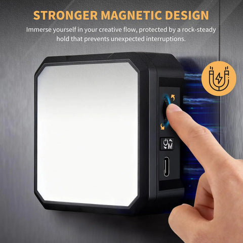 Hand adjusting Magnetic LED Video Light For Content Creators, Portable Camera Lighting with 2500K To 9000K Stepless Brightness.