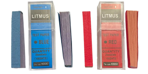 Red And Blue pH Paper Strips For Acid And Base Testing, 100 Strips Per Color, Dual Pack With Easy Dip Method, product display