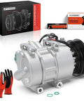 Heavy Duty AC Compressor With Clutch For Hyundai Tucson And Kia Sportage Oil Prefilled Six Groove Pulley with installation gloves.