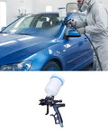 Super Slick Hvlp Air Paint Sprayer With 1.7Mm Nozzle And Six Hundred Ml Reusable Cup being used for car painting.