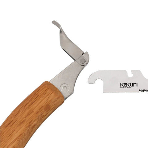 Japanese Keyhole Saw With Coarse Teeth For Lightning Fast Curved Cuts, Crafted Around A Sturdy Red Oak Grip, Offering Hassle Free Blade Swaps