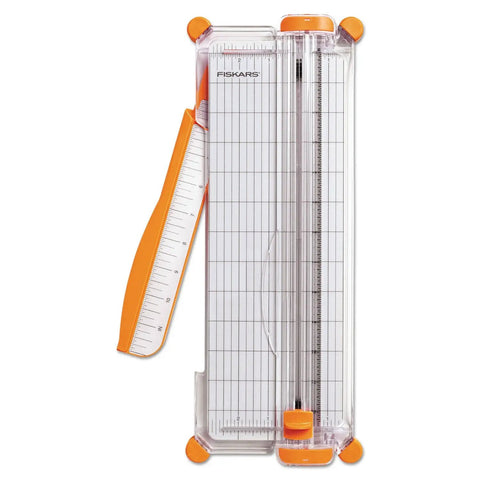 Portable Craft Paper Trimmer 12 Inch Cut With Aluminum Measuring Grid In Gray, tool with clear cutting guide and ruler