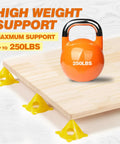 Kettlebell on board supported by 56 Pack Pyramid Painter Stands For Canvas And Doors Elevate Your Paint Projects With Mini Cone Stands