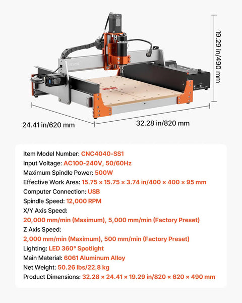 Slick Badass Desktop CNC Router Machine With 500W Spindle And Dual Linear Rails For Precision Wood And Acrylic Carving Projects in aluminum.