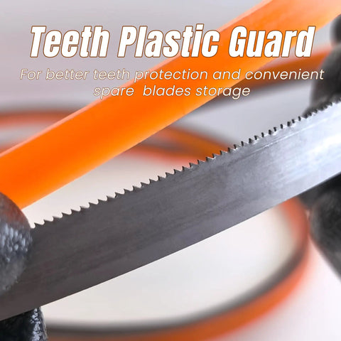 Close-up of 4 Pack Bandsaw Blades for Metal Cutting Bi Metal M42 64.5 Inch Long with protective plastic teeth guard