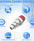 Heavy Duty Industrial Air Plug Set For Air Compressors One Quarter Inch Body Size Three Eighths Inch NPT Male Pneumatic Plugs