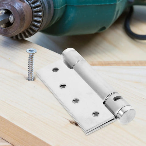 Self Closing Door Hinges 4 Inch Aluminum Alloy Spring Loaded Door Hardware Set For Home Use Two Pack Slick Portable Design