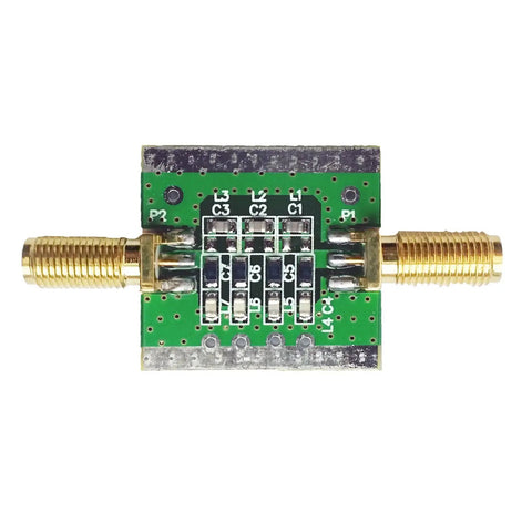 Broadcast AM Reject High Pass Filter 2.6 MHz For SDR Receivers With Over 50 dB Attenuation, SMA connectors, top view