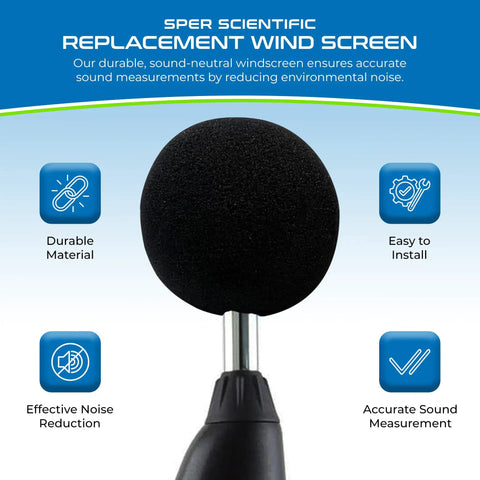 Replacement Wind Screen For Digital Sound Meters That Keeps Gusts From Messing With Readings Durable Shield Easy Snap On Fit For Most Models Ideal Wind Noise Reduction For Accurate Noise Measurements, black foam mic cover on sound meter
