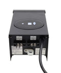 Rear view of Low Voltage Outdoor Lighting Transformer With Photocell And Timer, 120W 12V Output, showing connections and cable