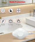 Replacement Charger For Cordless Water Flosser WP 560 562 563 567 569 With 6V 1A Power Adapter And 4.9 Ft Cable near bathroom sink.