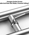 Stainless Steel Shower Door Handle And Push Pull Rail For Home And Commercial Use, hexagon socket screws detail