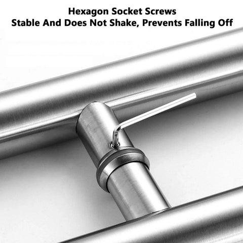 Stainless Steel Shower Door Handle And Push Pull Rail For Home And Commercial Use, hexagon socket screws detail