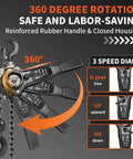 Manual Lever Chain Hoist 2 Ton Come Along 4400 Lbs Capacity 10 Ft Long Reach Galvanized G80 Carbon Steel with 360 Degree Rotation