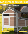 Cozy Two Chickens Outdoor Wooden Chicken Coop With Expandable Run Nesting Box And Pull Out Tray Sturdy Weather Resistant