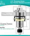 Diagram of Square Design Garbage Disposal Air Switch Kit With Single Outlet UL Listed E530042 showing installation dimensions