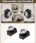 Matte Black Octagon Crystal Glass Door Knob Set 6 Pack Keyless Privacy Function for Bedroom and Bathroom displayed in room