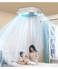 Killer Design Bladeless Ceiling Fan And Pendant Chandelier With Full Spectrum Eye Care Bulbs Smooth Whisper Quiet Motor great for bedroom with airflow.