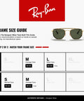 Marshal II Geometric Aviator Sunglasses With Gold Frame And G15 Green Lenses, 52MM, shown in frame size guide.