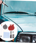 Car Windshield Repair Kit For Chips And Cracks Quick Fix Portable Auto Glass Tool With Ratcheting Screwdriver in use on windshield