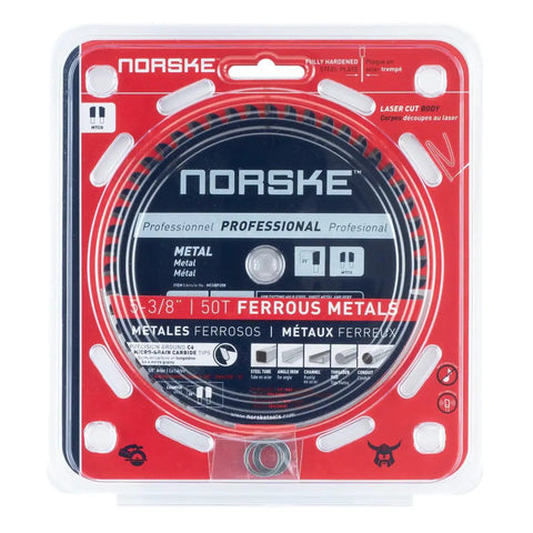 5-3/8 Inch 50 Tooth Metal Cutting Saw Blade For Roofing, Siding, Pipe And Studs, with clear plastic packaging