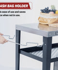 Rolling Dining Table With Trash Bag Holder For Outdoor Patio And BBQ Stainless Steel 34 Inch By 20 Inch Cart Food Prep Station