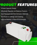 8 Quart Poly Power Unit Hydraulic Fluid Reservoir Tank For Hydraulic Systems, Heavy Duty Compatible With Dump Trucks Trailers RVs And Boats