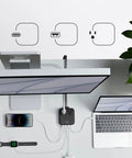 Road Tested Solid Power Brick And 67W Type C Charger Delivers PD Fast Charge With Six Outlets with devices connected.