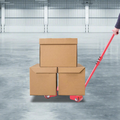 Killer Heavy Duty Iron And Pu Mover Dolly Cart For warehouse boxes on red swivel wheels