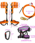Tree Climbing Spikes With Non Slip Pedals Pro Grade Adjustable Arborist Gear For Tree Work Trimming And Hunting Forged 45 Carbon Steel