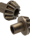 Close-up of metal 44T differential gear reduction and 27T pinion gear for WLtoys 144001 124017 124018 124019 1/14 RC cars heavy duty upgrade