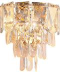 Drip Up Your Wall Decor Game With This Modern Crystal Wall Sconce Featuring A Solid Metal Build And Versatile E14 Socket. A Must Have Wall Accent Light For Bedroom, Living Room, Hallway Refresh. Crystal droplets with warm light reflections.