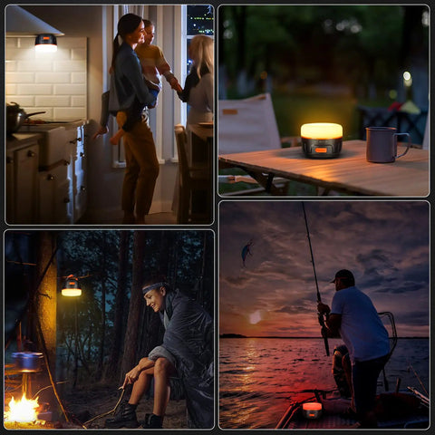 Rechargeable Go To Camping Lantern With 6400mAh Battery For Long Runtime IPX5 Waterproof Tent Light in various outdoor settings