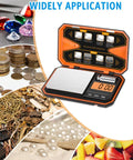 Pocket Digital Scale High Precision 500g Capacity And 0.01g Increments LCD Display with coins, jewels, and food applications