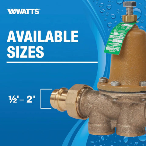 Bronze High Capacity Water Feed Regulator for Boiler and Hydronic Systems, One Half Inch Union Inlet, Purge Lever close-up