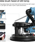 Close-up of the flexible brush head of Beast 800W Electric Drywall Sander with LED lamp and replaceable sandpaper.