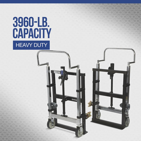 Heavy Duty Hydraulic Furniture Movers Set With Six Inch Polyurethane Wheels That Roll Like Butter And Protect Floors Rated For Three Thousand Nine Hundred Sixty Pounds With Snappy Ten Inch Power Lift And Tough Low Profile Toe Plates