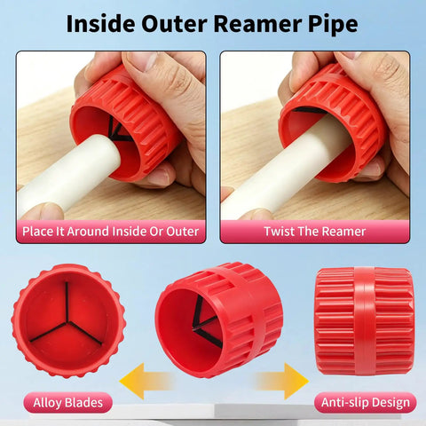 13 Piece Pipe Deburring Tool Set With 5 High Speed Steel Blades Inner Outer Reamer Chamfer Tool demonstration.